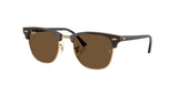 RAY-BAN Clubmaster Classic Polished Brown/Gold - Dark Brown Sunglasses Sunglasses Ray-Ban 