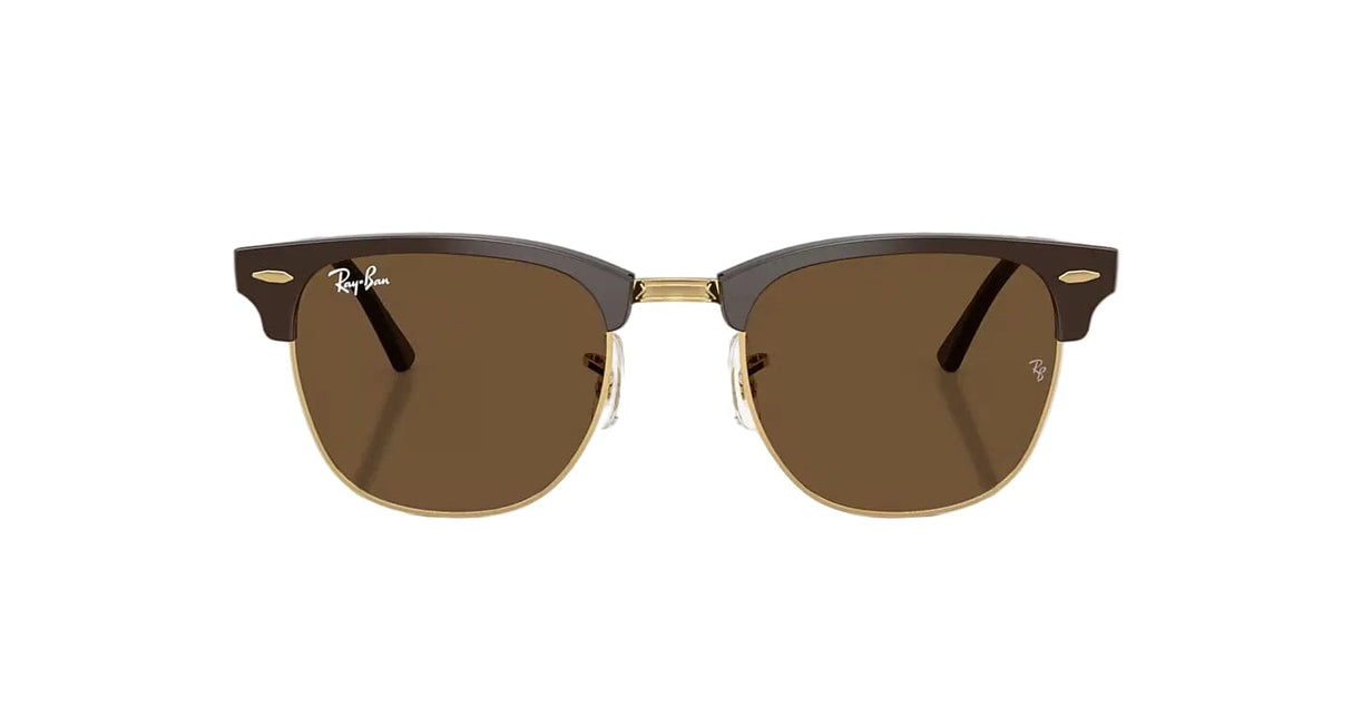 RAY-BAN Clubmaster Classic Polished Brown/Gold - Dark Brown Sunglasses Sunglasses Ray-Ban 