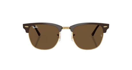 RAY-BAN Clubmaster Classic Polished Brown/Gold - Dark Brown Sunglasses Sunglasses Ray-Ban 