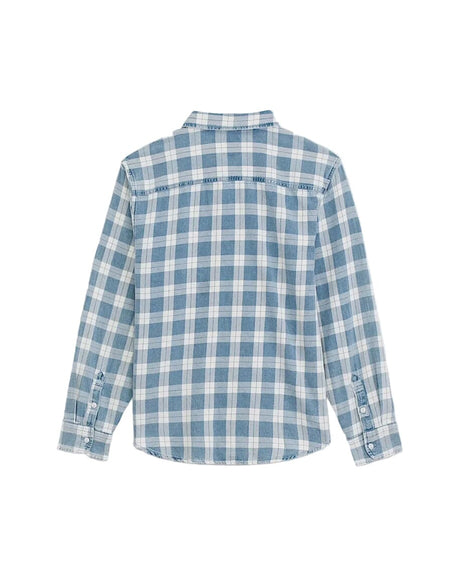 VANS Lawson Solid Oxford Long Sleeve Button Up Bleach Indigo Men's Long Sleeve Button Up Shirts Vans 