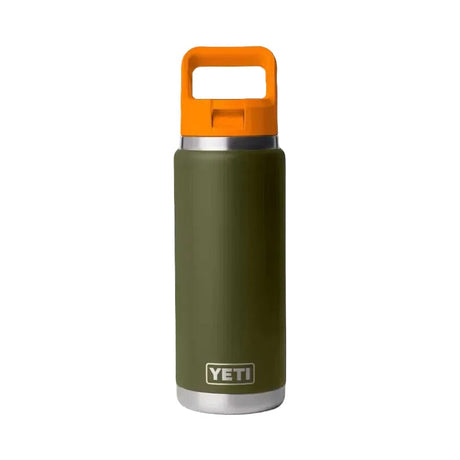 YETI Rambler 769 ML Water Bottle Colour-Blocked Straw Cap Olive/King Crab Orange Drinkware Yeti 