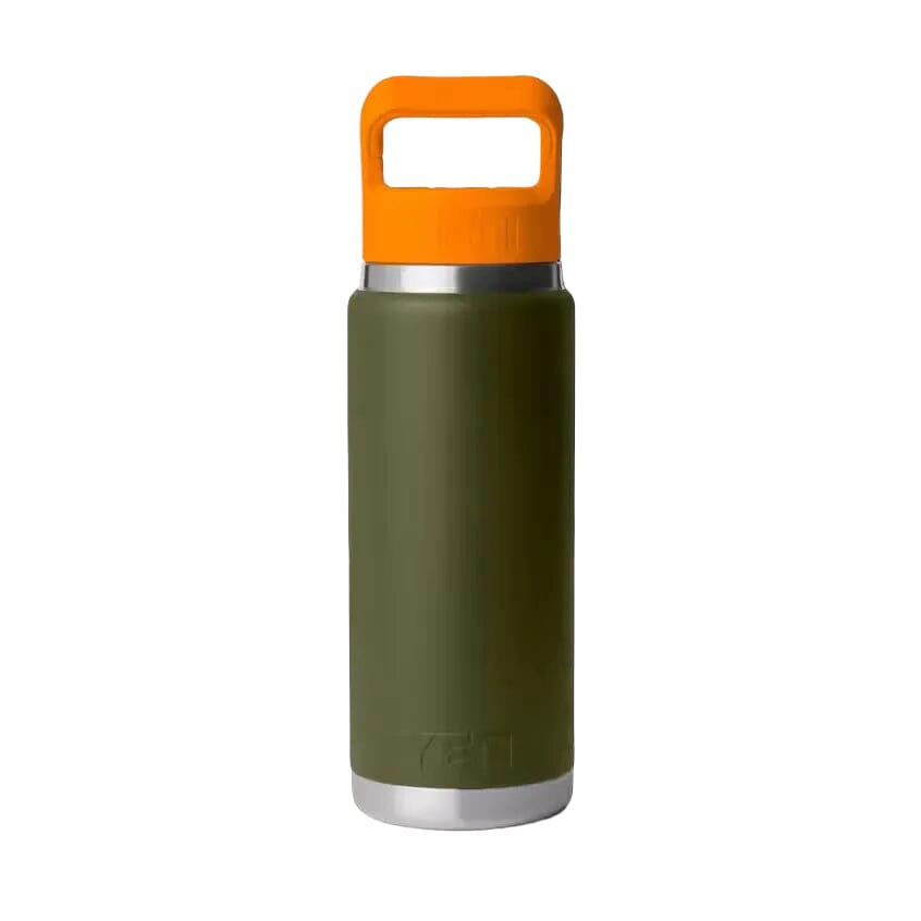 YETI Rambler 769 ML Water Bottle Colour-Blocked Straw Cap Olive/King Crab Orange Drinkware Yeti 