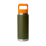 YETI Rambler 769 ML Water Bottle Colour-Blocked Straw Cap Olive/King Crab Orange Drinkware Yeti 