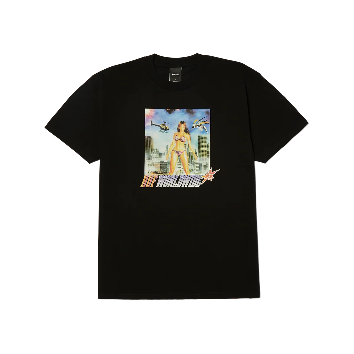 HUF In The Skies T-Shirt Black Men's Short Sleeve T-Shirts Huf 