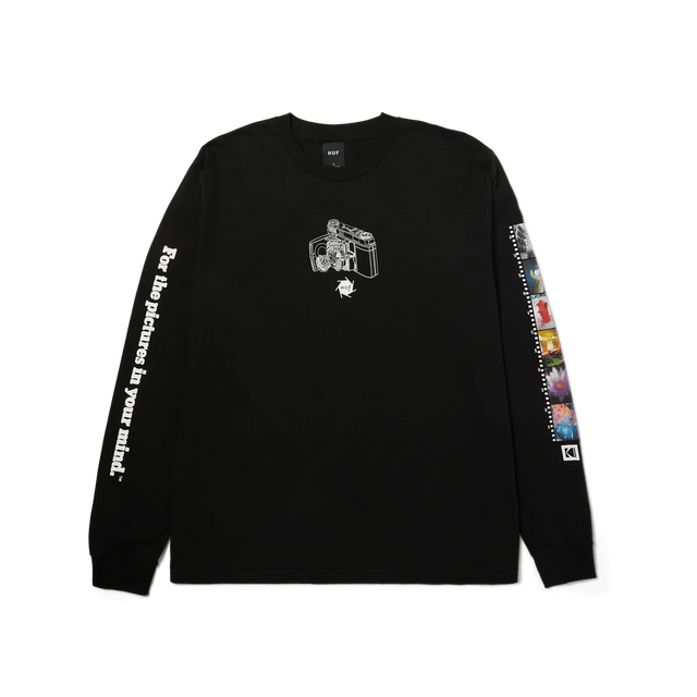 HUF X KODAK Inner Vision Long Sleeve T-Shirt Black Men's Long Sleeve T-Shirts Huf 