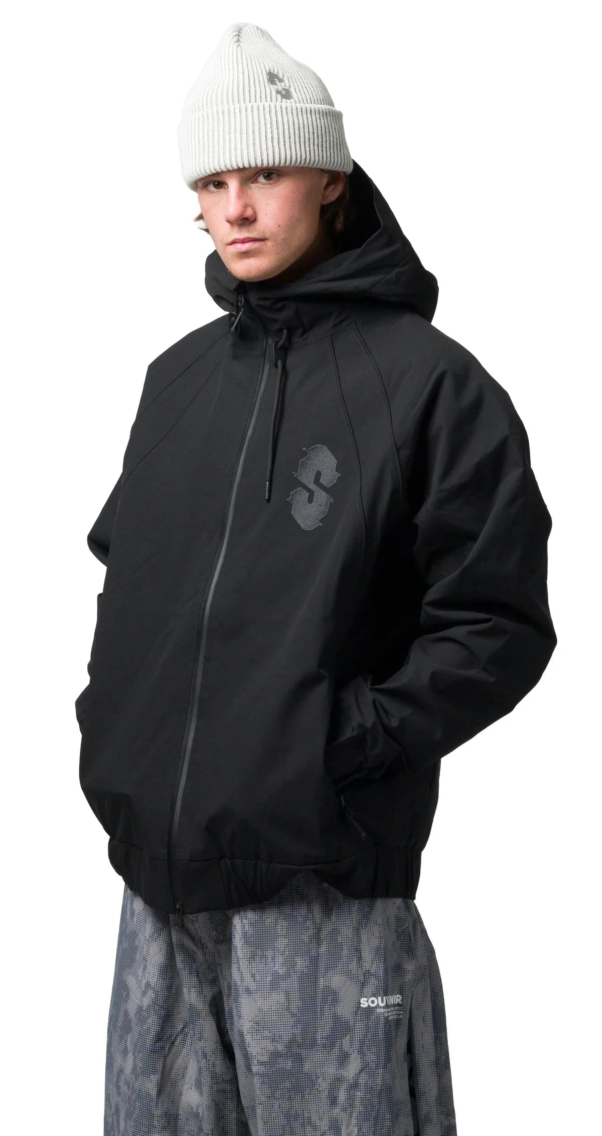 SOUVENIR Insulated Track Snow Jacket Black 2027 Men's Snow Jackets Souvenir 