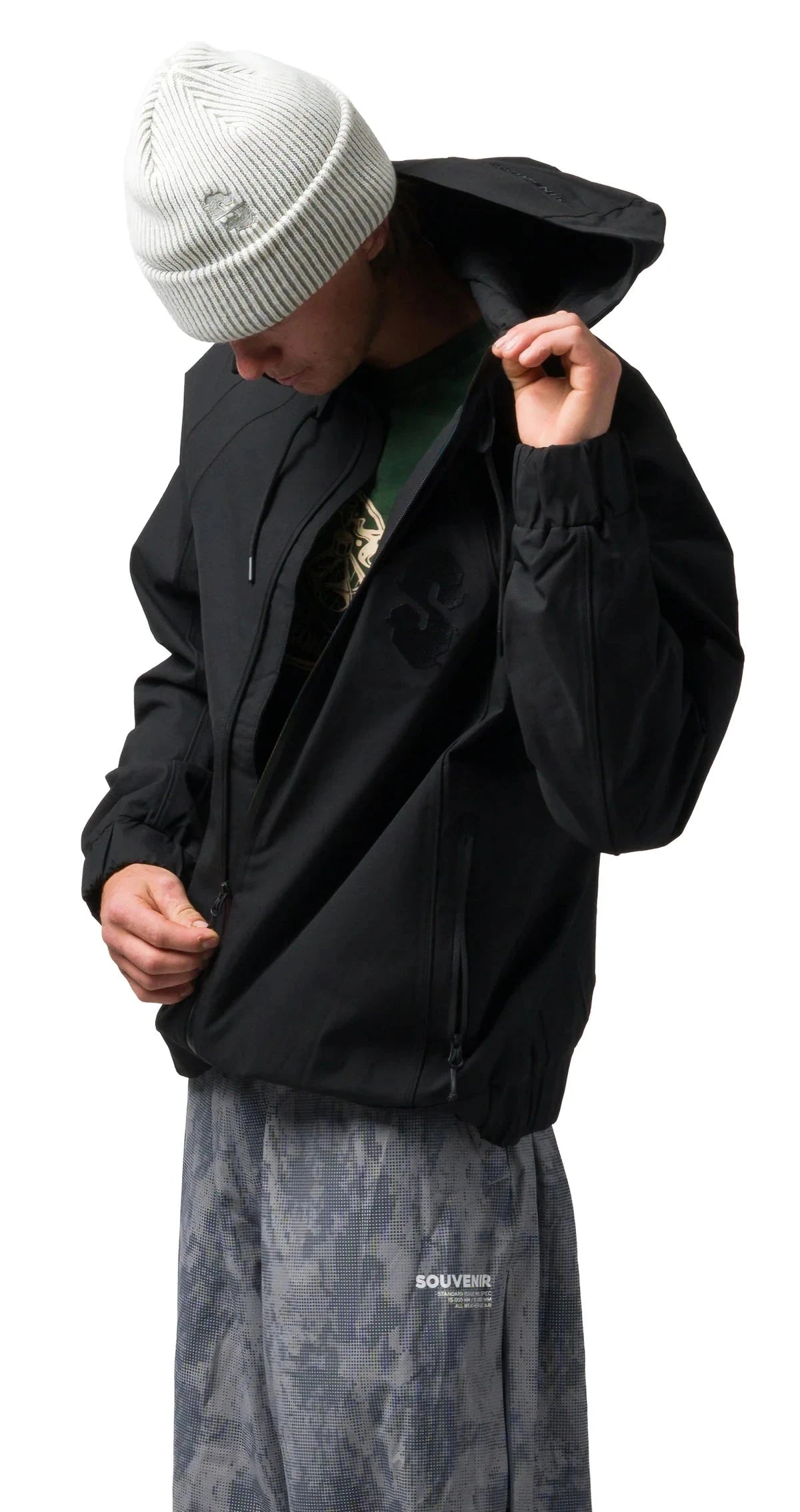 SOUVENIR Insulated Track Snow Jacket Black 2027 Men's Snow Jackets Souvenir 