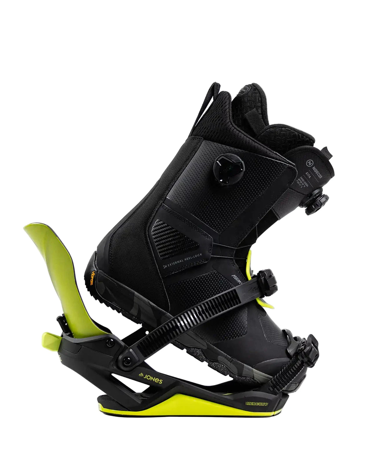 JONES Mercury FASE Snowboard Bindings Lime Art 2026 Men's Snowboard Bindings Jones Snowboards 