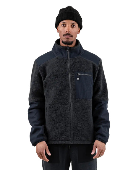 JONES Base Camp Recycled Fleece Jacket Stealth Black Men's Insulators Jones Snowboards 