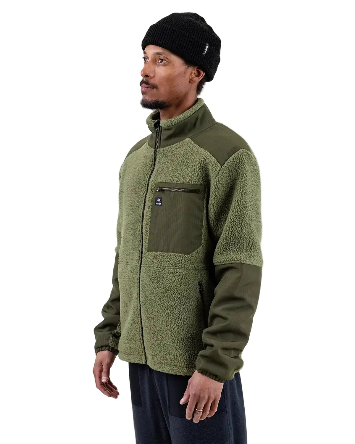 JONES Base Camp Fleece Jacket Moss Green Men's Street Jackets Jones Snowboards 
