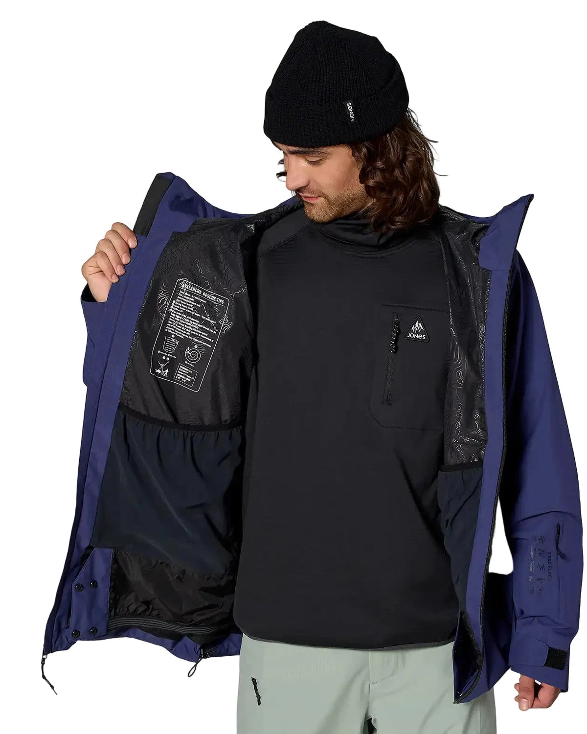 JONES MTN Surf Snow Jacket Eclipse Blue 2027 Men's Snow Jackets Jones Snowboards 