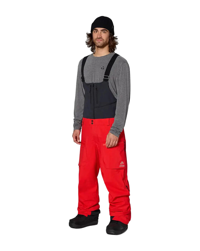 JONES Higher GORE-TEX 3L Bib Snow Pants Lava Red 2027 Men's Snow Bib Pants Jones Snowboards 