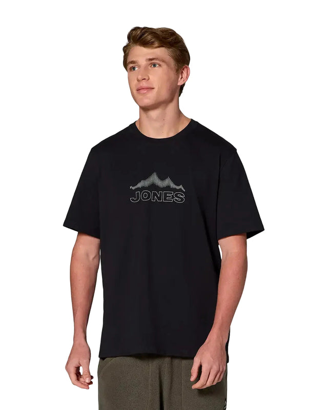 JONES Mountain Art Organic T-Shirt Black Men's Short Sleeve T-Shirts Jones Snowboards 
