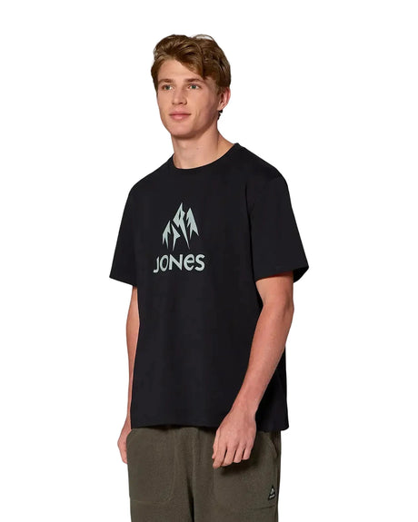 JONES Truckee Organic Cotton T-Shirt Stealth Black Men's Short Sleeve T-Shirts Jones Snowboards 