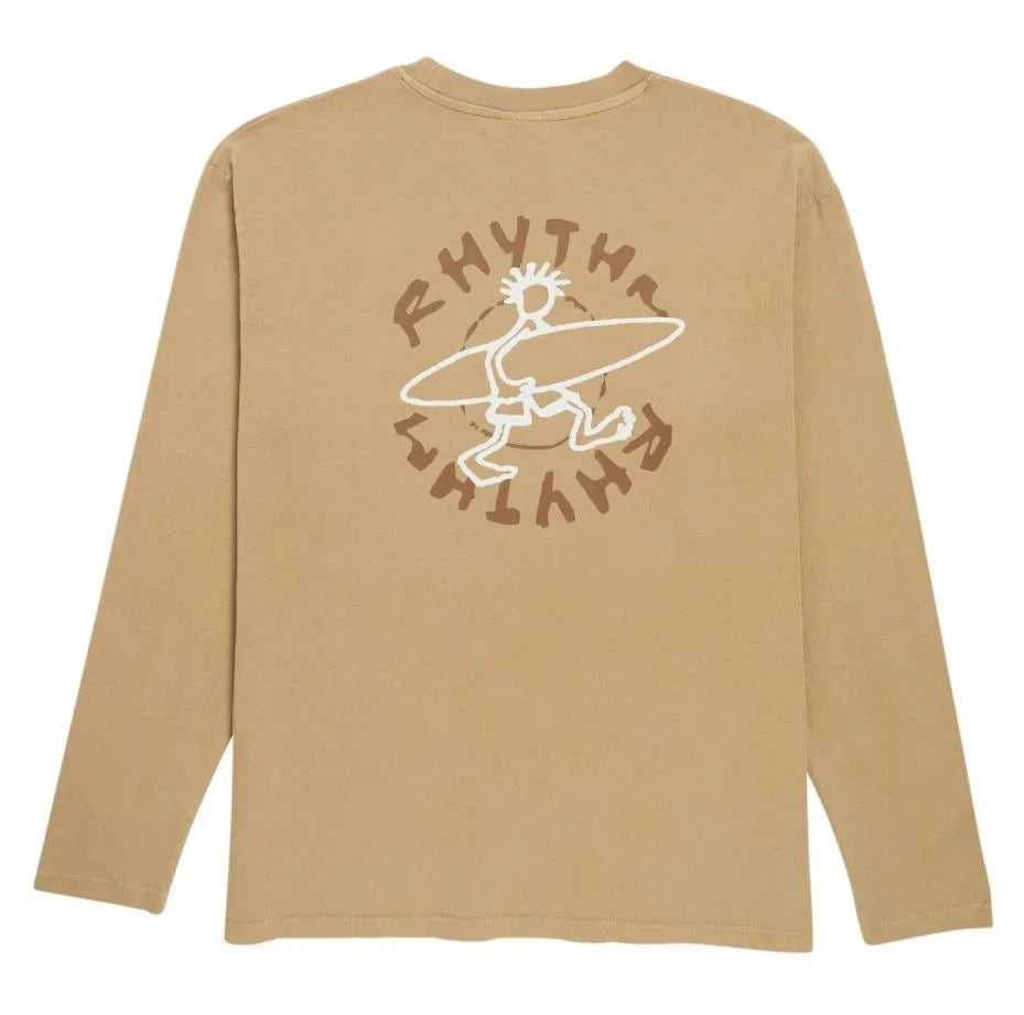 RHYTHM Jaunt Vintage Long Sleeve T-Shirt Macadamia Men's Long Sleeve T-Shirts Rhythm 