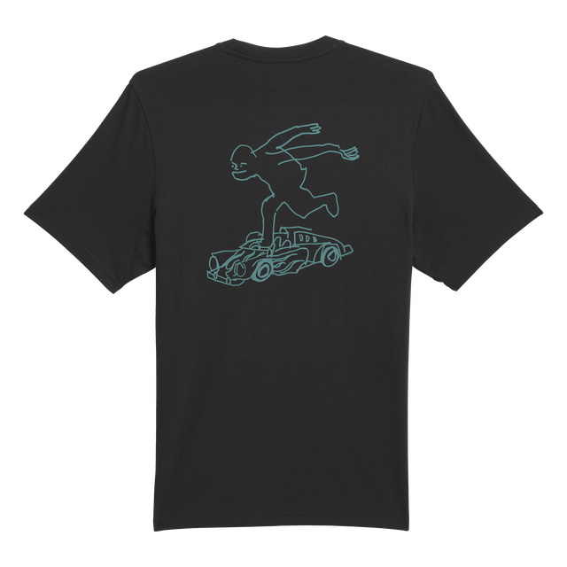 ADIDAS Shmoofoil Gonz Speedy T-Shirt Black/Preloved Teal Men's Short Sleeve T-Shirts Adidas 