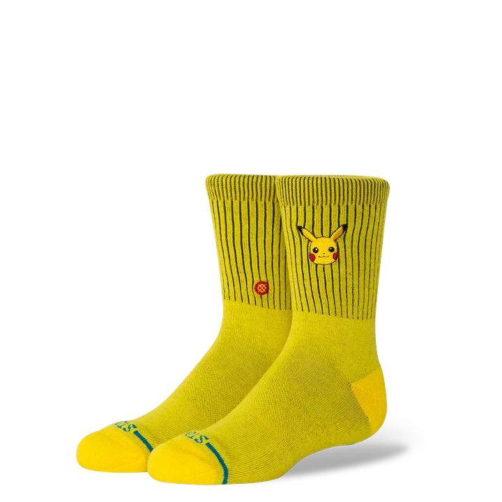 STANCE Kids Pokemon x Stance Pikachu Crew Socks Yellow Youth Socks Stance 