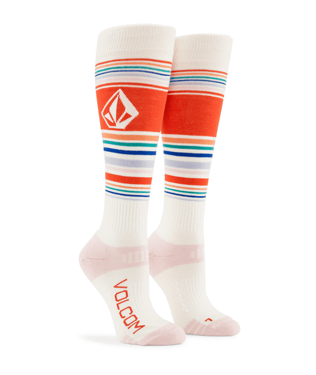VOLCOM Women's Tundra Tech Snow Socks White Women's Snowboard Socks Volcom 