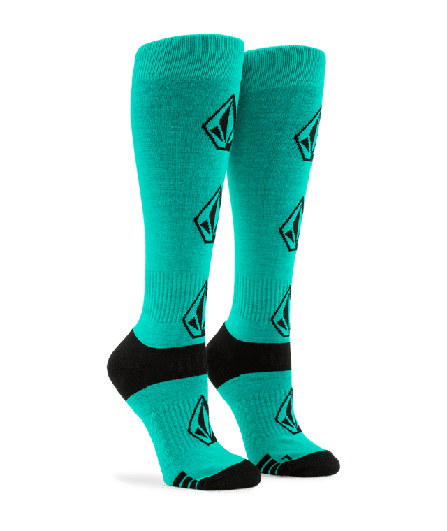 VOLCOM Women's Sherwood Snow Socks Vibrant Green Women's Snowboard Socks Volcom 
