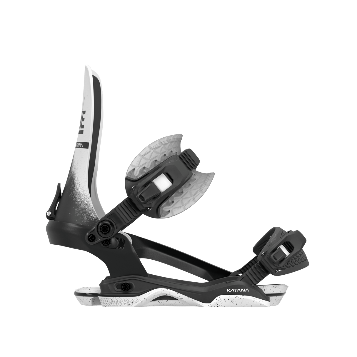ROME Katana AsymWrap Snowboard Bindings Black/White 2026 Men's Snowboard Bindings Rome 