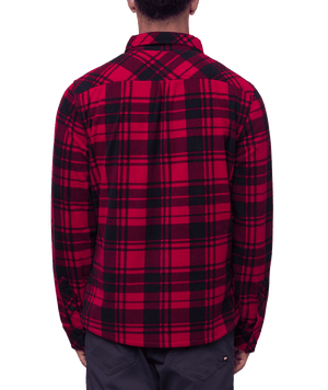 686 Sierra Fleece Flannel Oxblood Plaid Men's Long Sleeve Button Up Shirts 686 