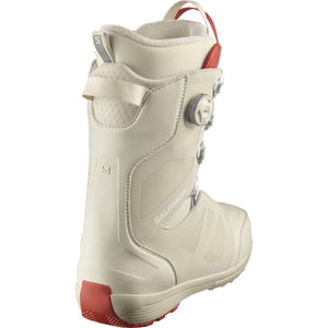 SALOMON Launch Lace SJ BOA Snowboard Boots Bleached Sand/Almond Milk/Aurora Red 2024 Men's Snowboard Boots Salomon 