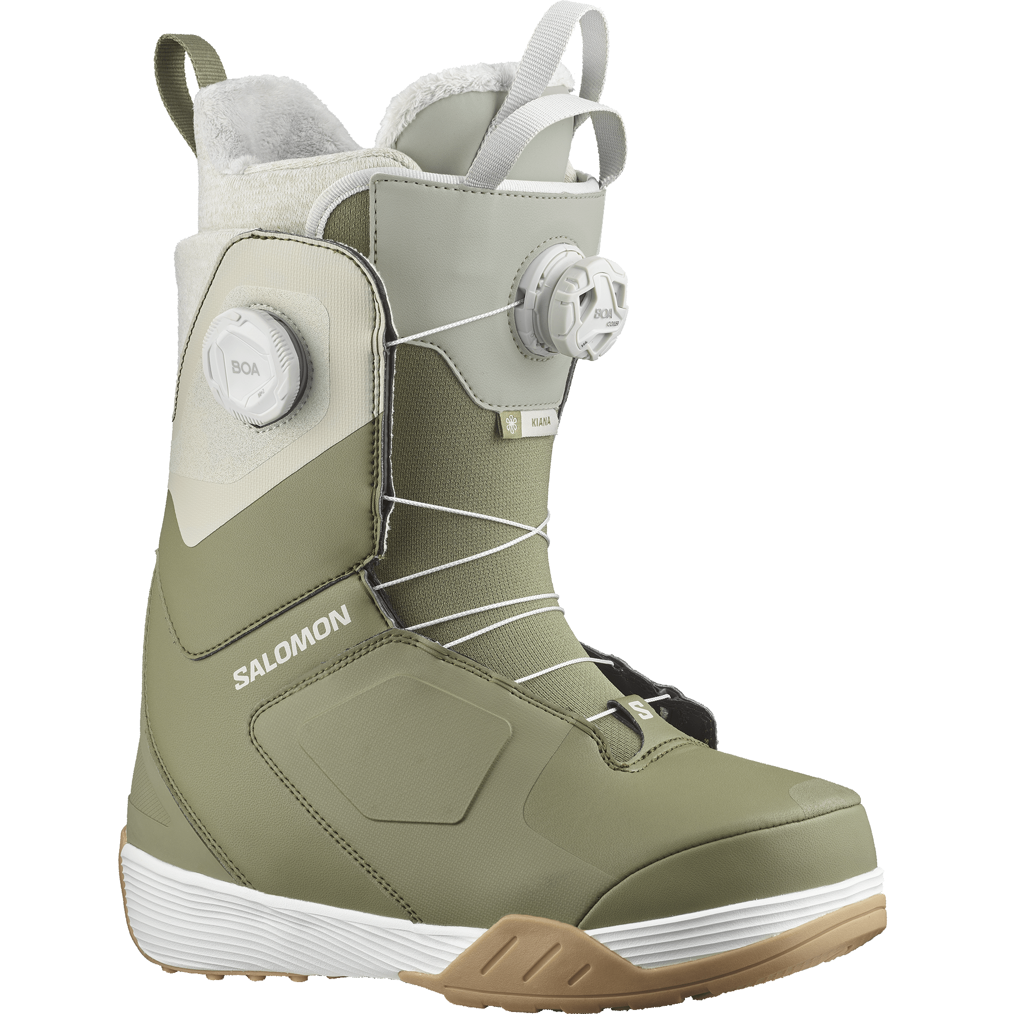 SALOMON Women s Kiana Dual BOA Snowboard Boots Lichen Green 2025 Freeride Boardshop