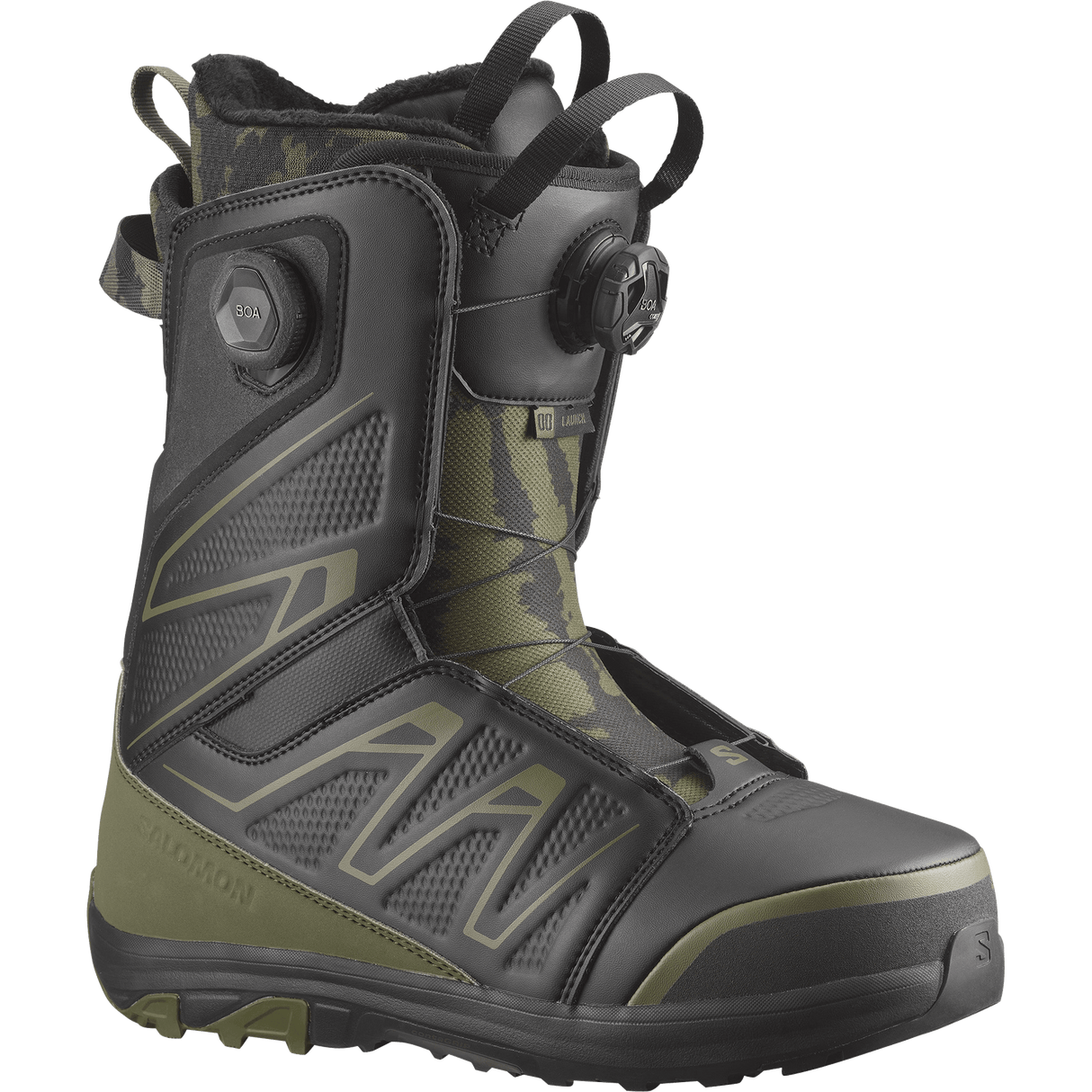SALOMON Launch BOA SJ Snowboard Boots Black/Olive 2026 Men's Snowboard Boots Salomon 