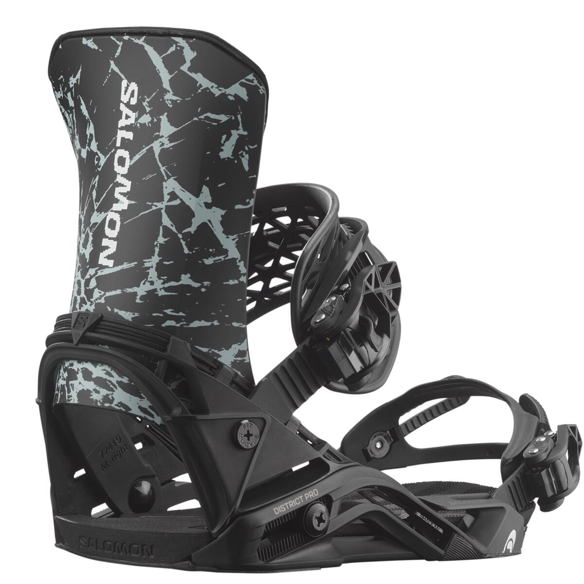 SALOMON District Pro Snowboard Bindings Black/Ice Blue 2026 Men's Snowboard Bindings Salomon 