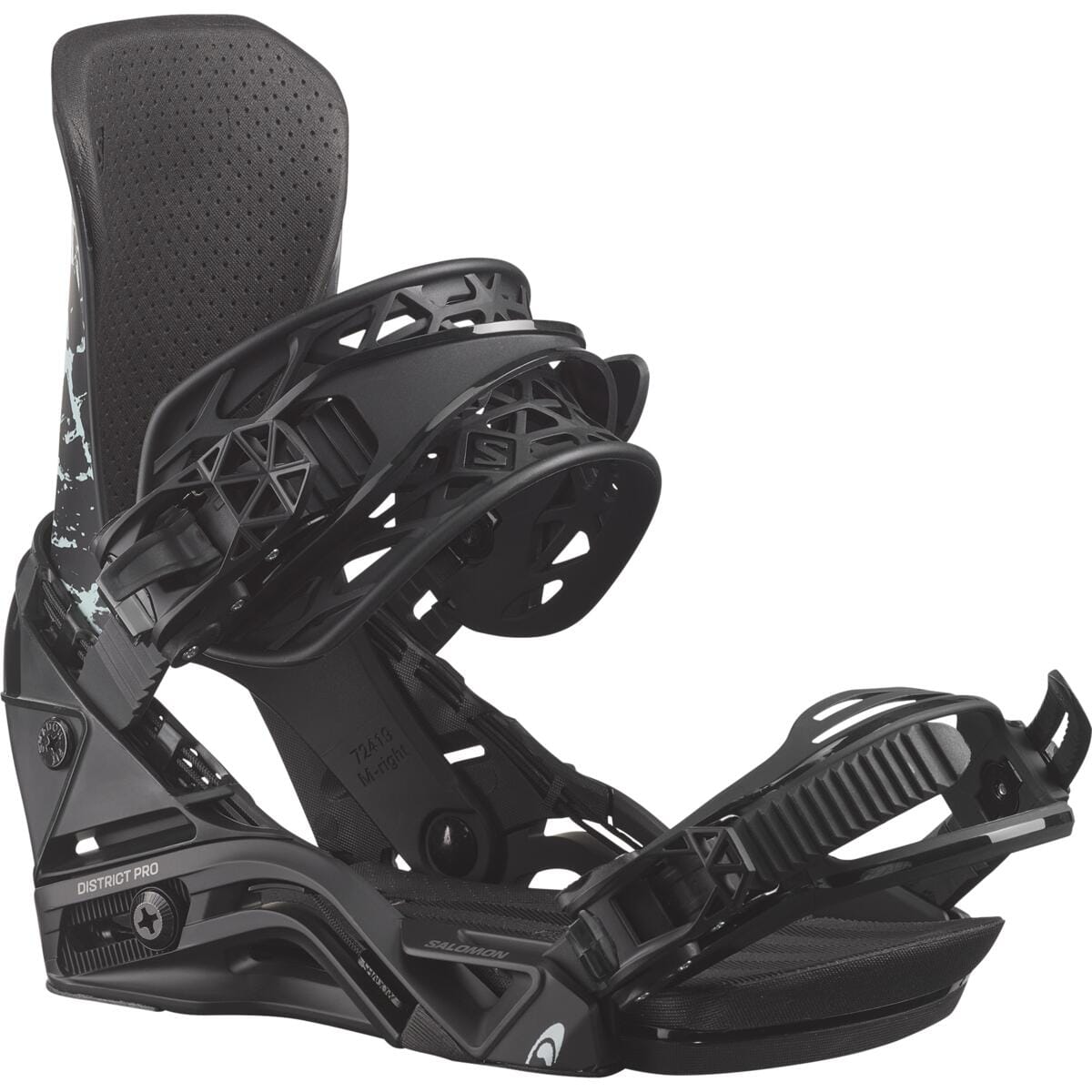 SALOMON District Pro Snowboard Bindings Black/Ice Blue 2026 Men's Snowboard Bindings Salomon 