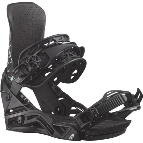 SALOMON District Pro Snowboard Bindings Black/Ice Blue 2026 Men's Snowboard Bindings Salomon 