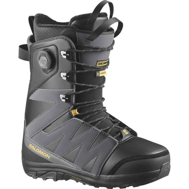 SALOMON X Approach Lace SJ BOA Snowboard Boots Black/Asphalt/Spicy Mustard 2027 Men's Snowboard Boots Salomon 