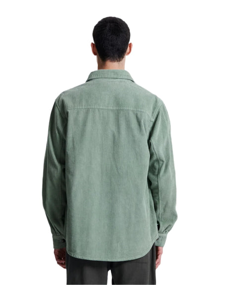 CRITICAL SLIDE Surface Cord Overshirt Sage Men's Short Sleeve Button Up Shirts The Critical Slide Society 