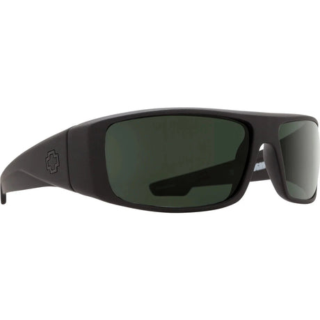 SPY Logan Soft Matte Black - Happy Grey Green Polarized Sunglasses Sunglasses Spy 