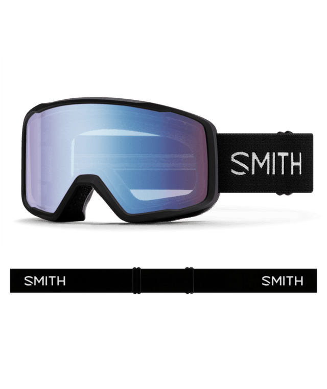 SMITH Tribute Black - Blue Sensor Mirror Snow Goggle Snow Goggles Smith 