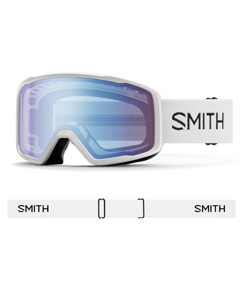 SMITH Tribute White - Blue Sensor Mirror Snow Goggle Snow Goggles Smith 