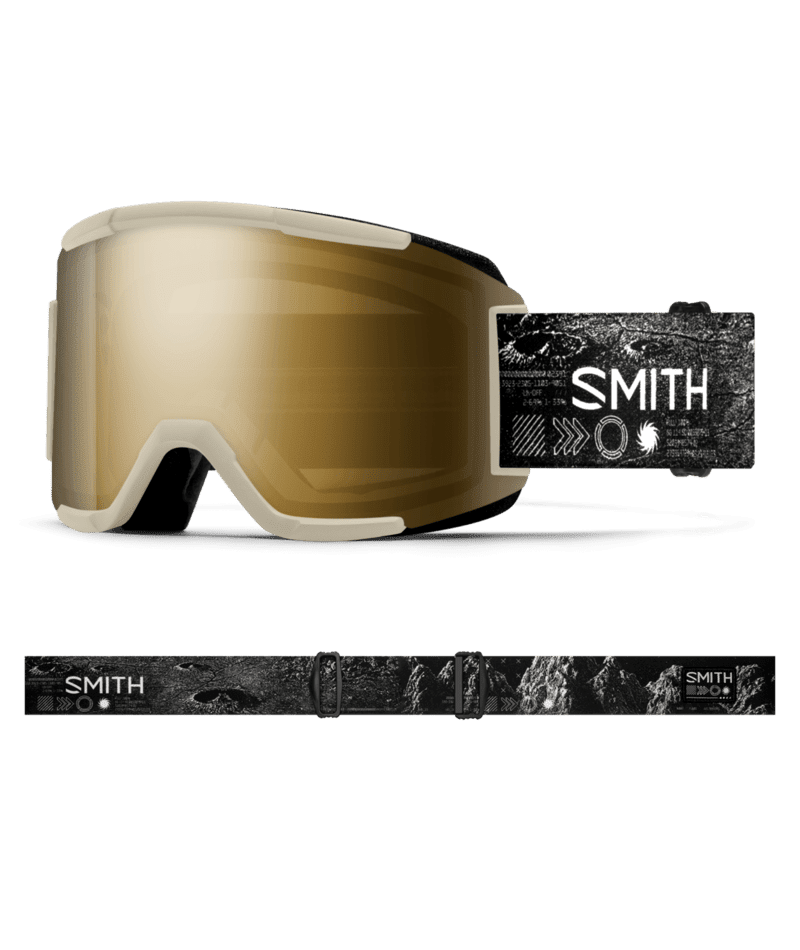 SMITH Squad Chalk Space Invader - ChromaPop Sun Black Gold Mirror + Clear Snow Goggle Snow Goggles Smith 