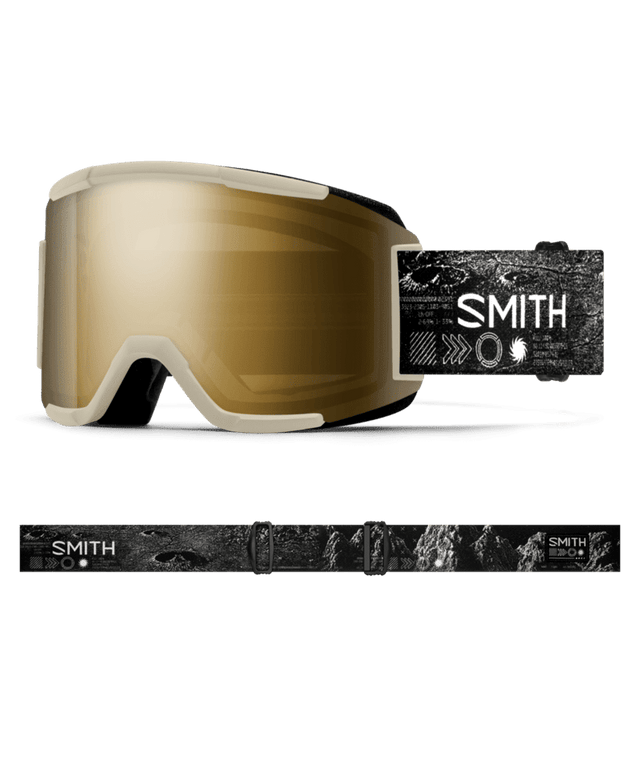 SMITH Squad Chalk Space Invader - ChromaPop Sun Black Gold Mirror + Clear Snow Goggle Snow Goggles Smith 