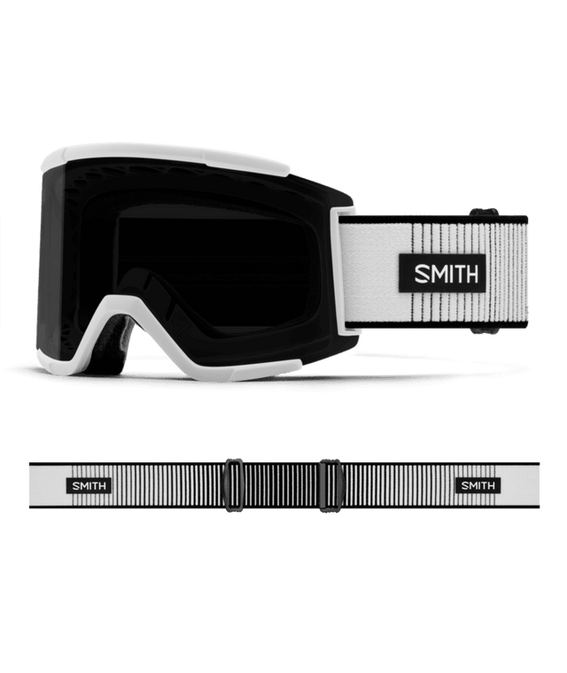 SMITH Squad XL White Fade Out - ChromaPop Sun Black + ChromaPop Storm Blue Sensor Mirror Snow Goggle Snow Goggles Smith 