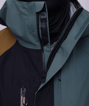 686 GORE-TEX Core Shell Snowboard Jacket Cypress Green Colourblock 2024 Men's Snow Jackets 686 