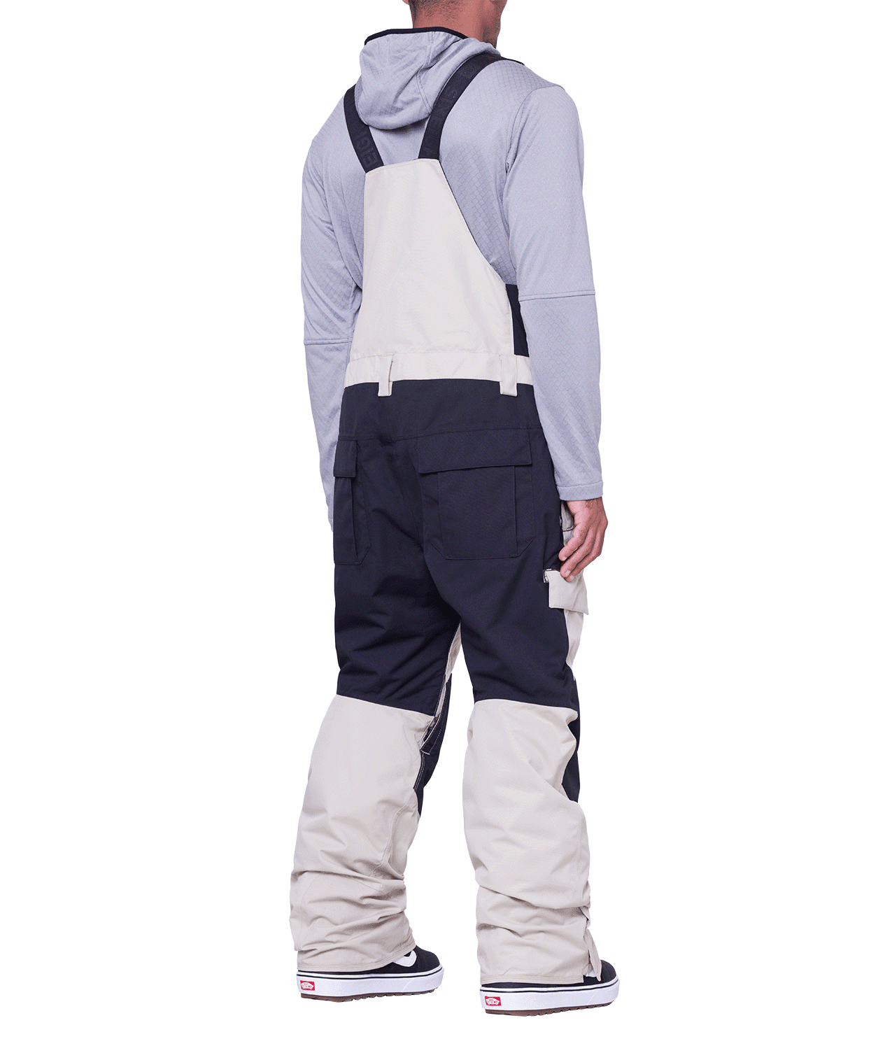 686 Hot Lap Insulated Bib Snowboard Pants Putty Colorblock 2024 Men's Snow Bib Pants 686 