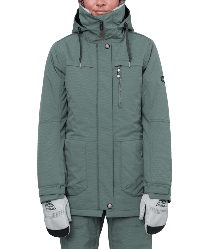 686 Women's Spirit Insulated Snowboard Jacket Cypress Green Jacquard 2024 Women's Snow Jackets 686 