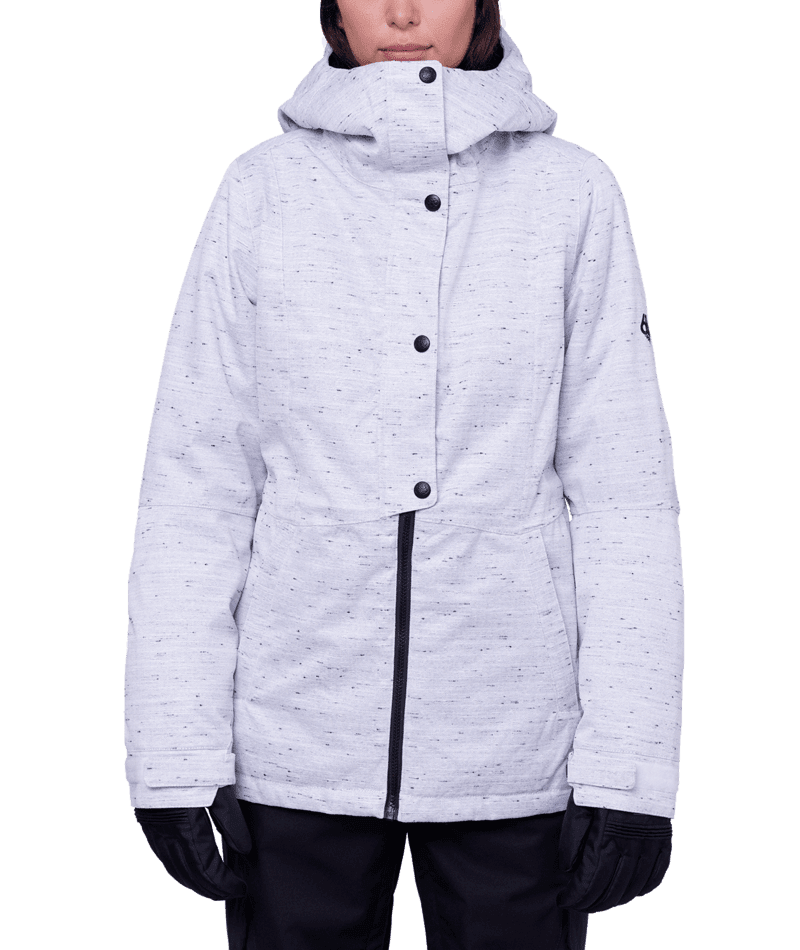 686 Women's Rumor Insulated Snowboard Jacket White Slub 2024 Women's Snow Jackets 686 