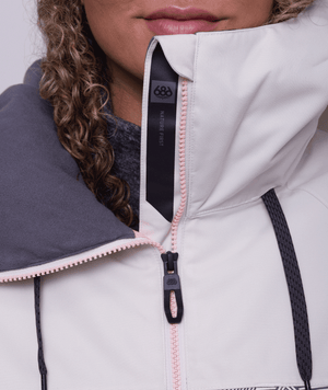 686 Women's Athena Insulated Snowboard Jacket Birch Geo Colorblock 2024 Women's Snow Jackets 686 
