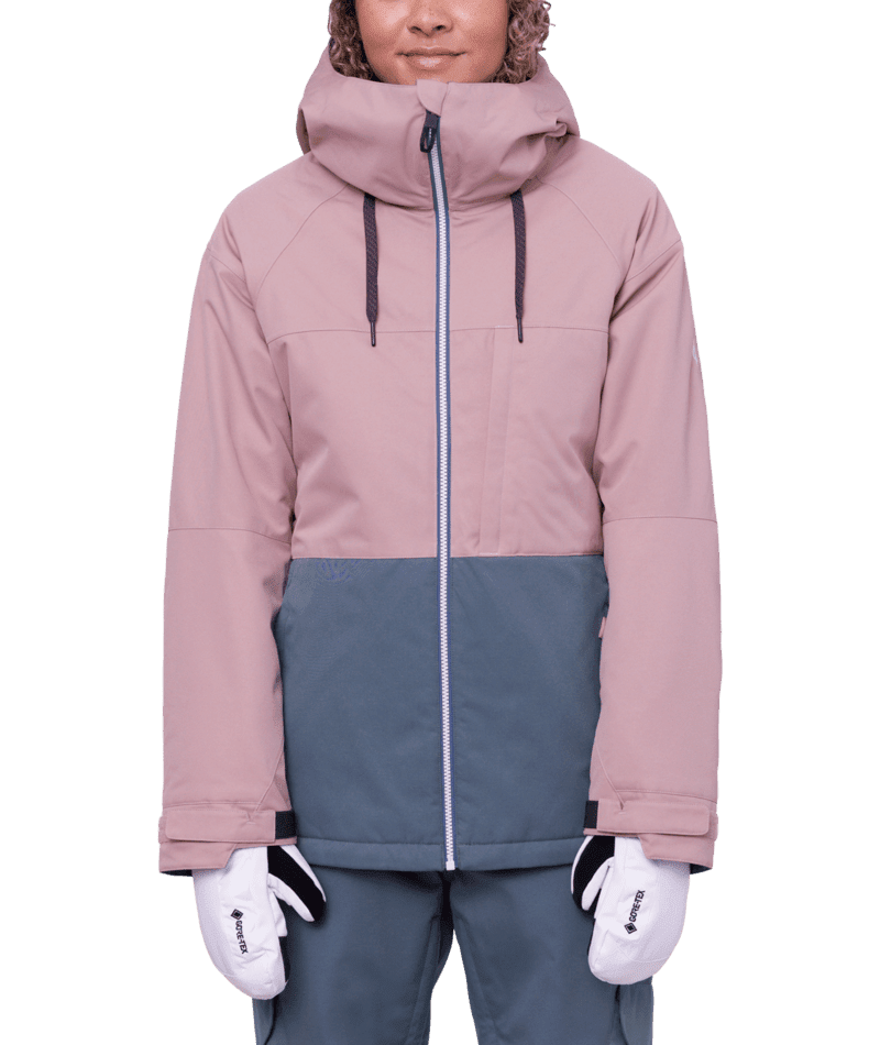 686 Women's Athena Insulated Snowboard Jacket Dusty Mauve Colorblock 2024 Women's Snow Jackets 686 