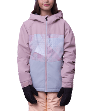 686 Girl s Athena Insulated Snowboard Jacket Dusty Mauve Colourblock 2 Freeride Boardshop