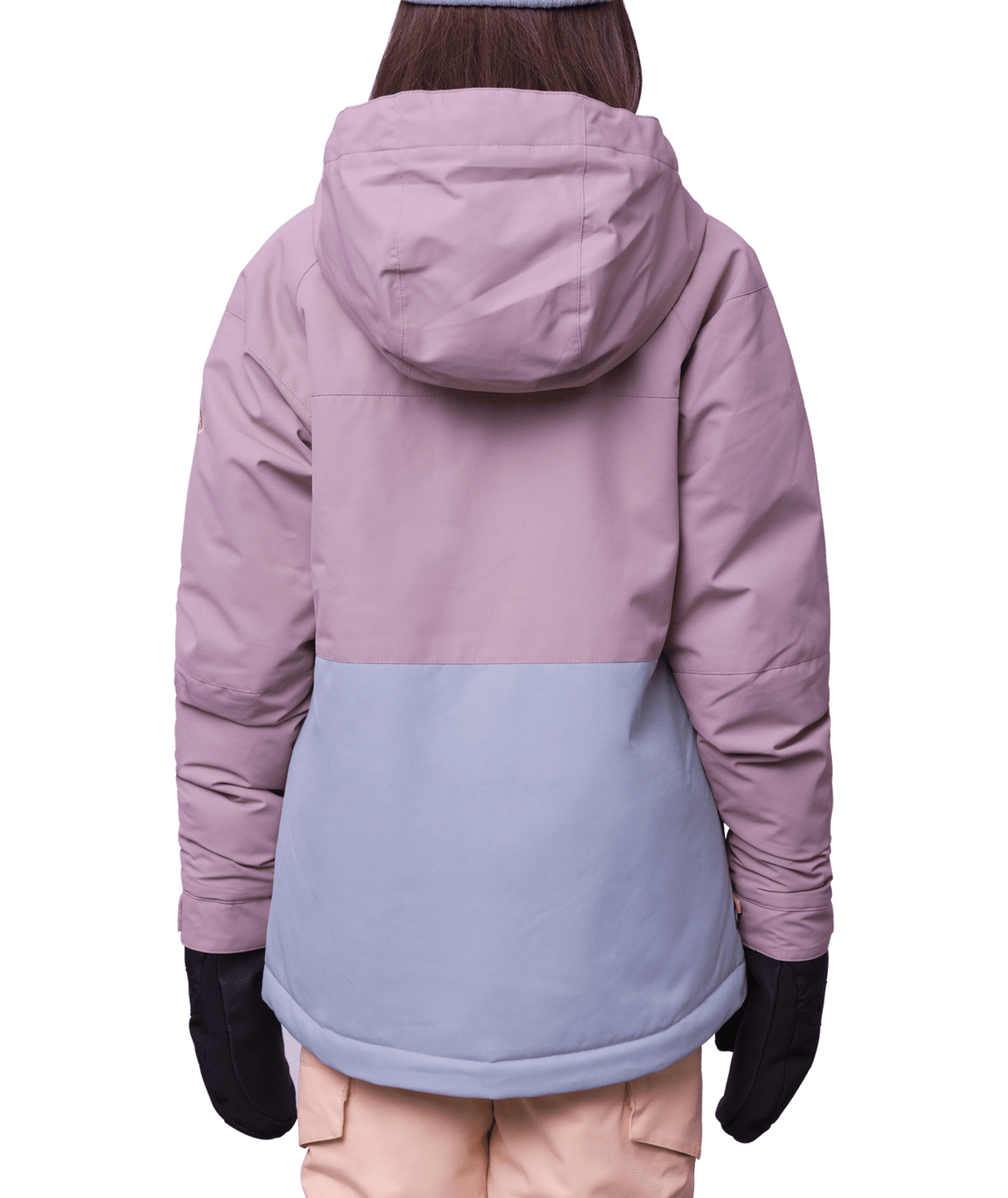 686 Girl's Athena Insulated Snowbard Jacket Dusty Mauve Colourblock 2024 Youth Snow Jackets 686 