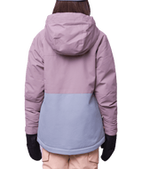 686 Girl's Athena Insulated Snowbard Jacket Dusty Mauve Colourblock 2024 Youth Snow Jackets 686 