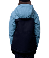 686 Girl's Athena Insulated Snowbard Jacket Steel Blue Colourblock 2024 Youth Snow Jackets 686 