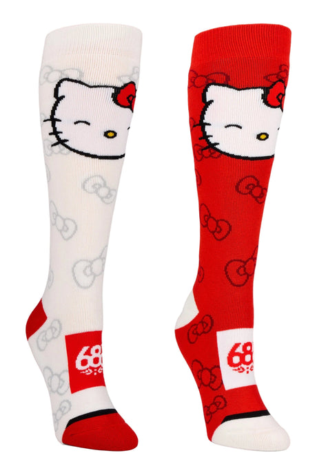 686 Women's Hello Kitty Snow Socks 2 Pack Assorted 2 Women's Snowboard Socks 686 